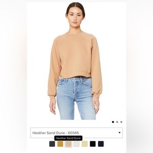 Bella Canvas Raglan Sweatshirt – Heather Sand Dune Small